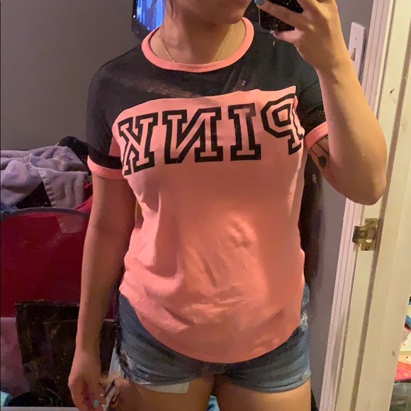 PINK Victoria's Secret Tops - Coral/Peach ‘PINK’ T-Shirt